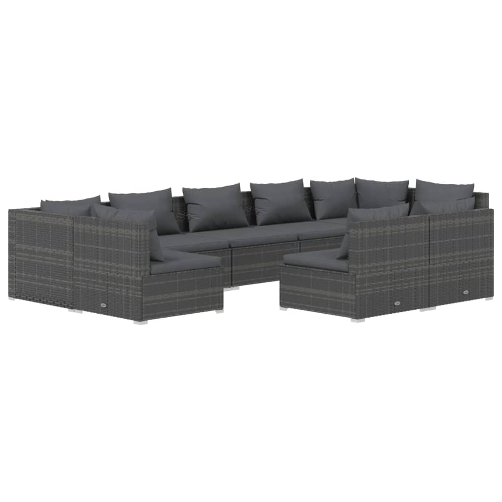 9-Delige Loungeset Met Kussens Poly Rattan 1