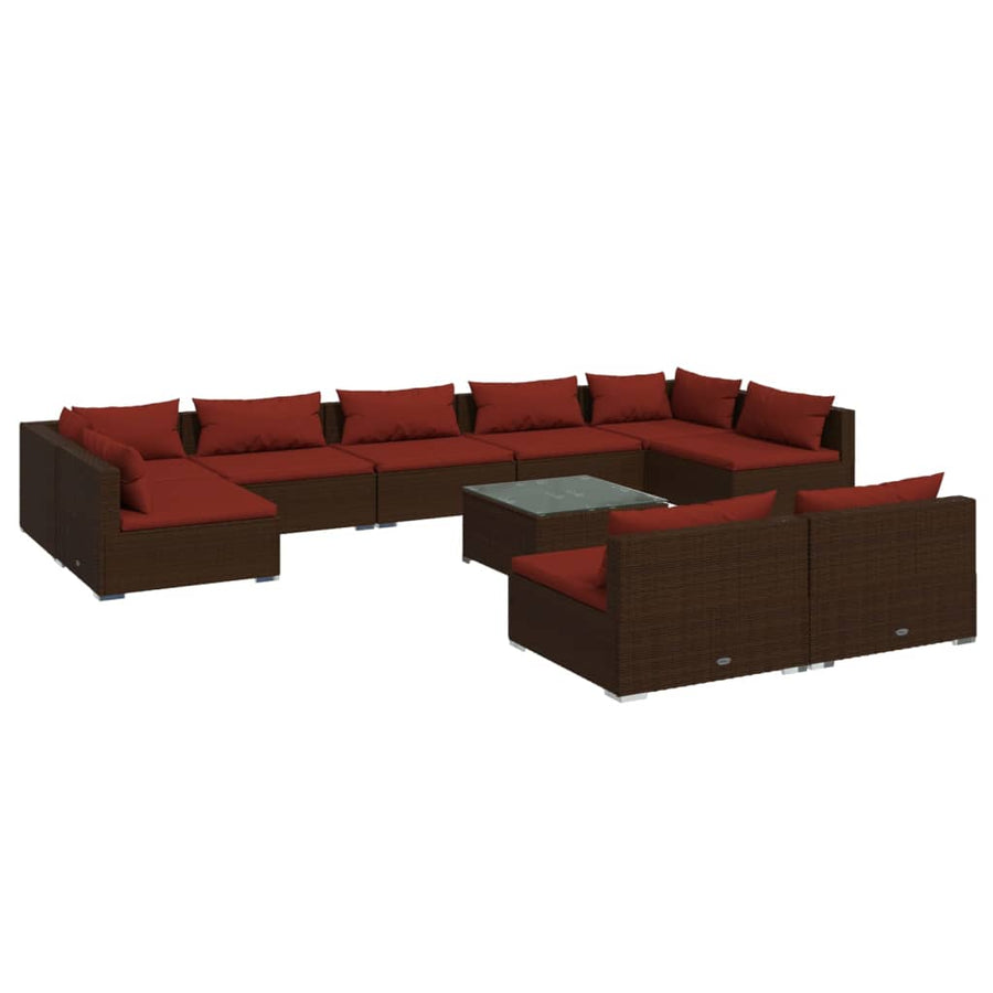 10-Delige Loungeset Met Kussens Poly Rattan 1