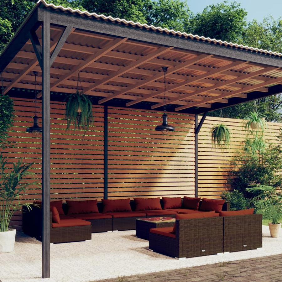10-Delige Loungeset Met Kussens Poly Rattan 1