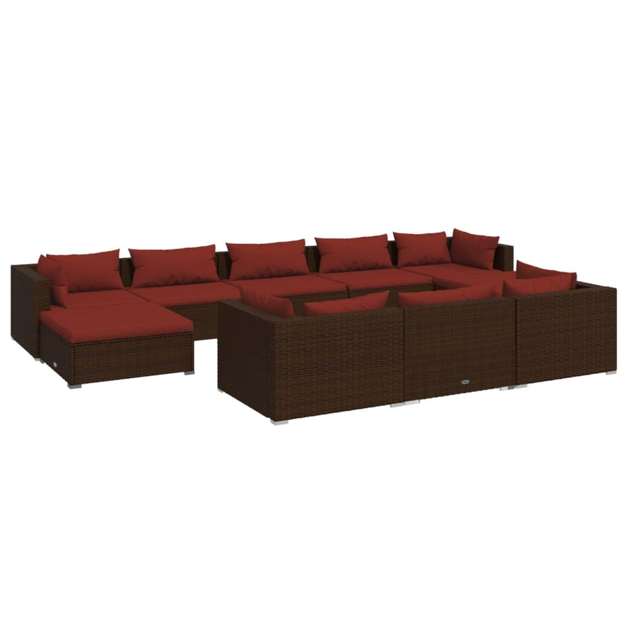 10-Delige Loungeset Met Kussens Poly Rattan 1