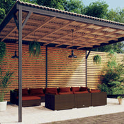 Loungeset 10-delig poly rattan bruin