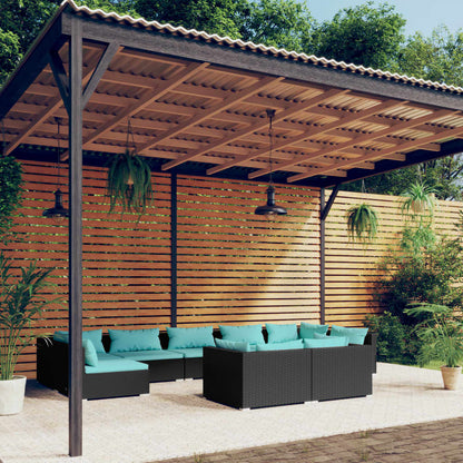 9-Delige Loungeset Met Kussens Poly Rattan 1