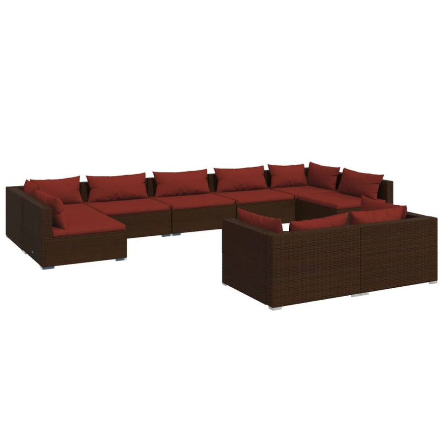 9-Delige Loungeset Met Kussens Poly Rattan 1