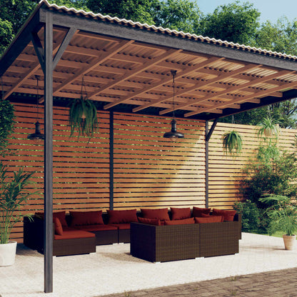 9-Delige Loungeset Met Kussens Poly Rattan 1