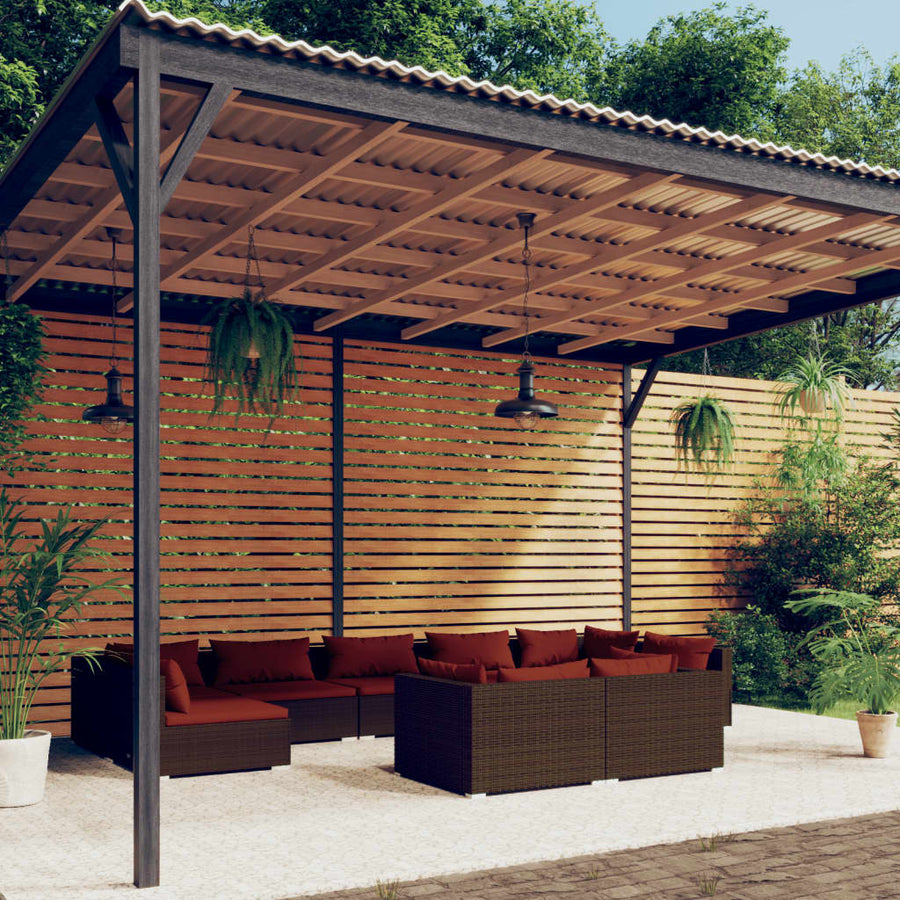 9-Delige Loungeset Met Kussens Poly Rattan 1