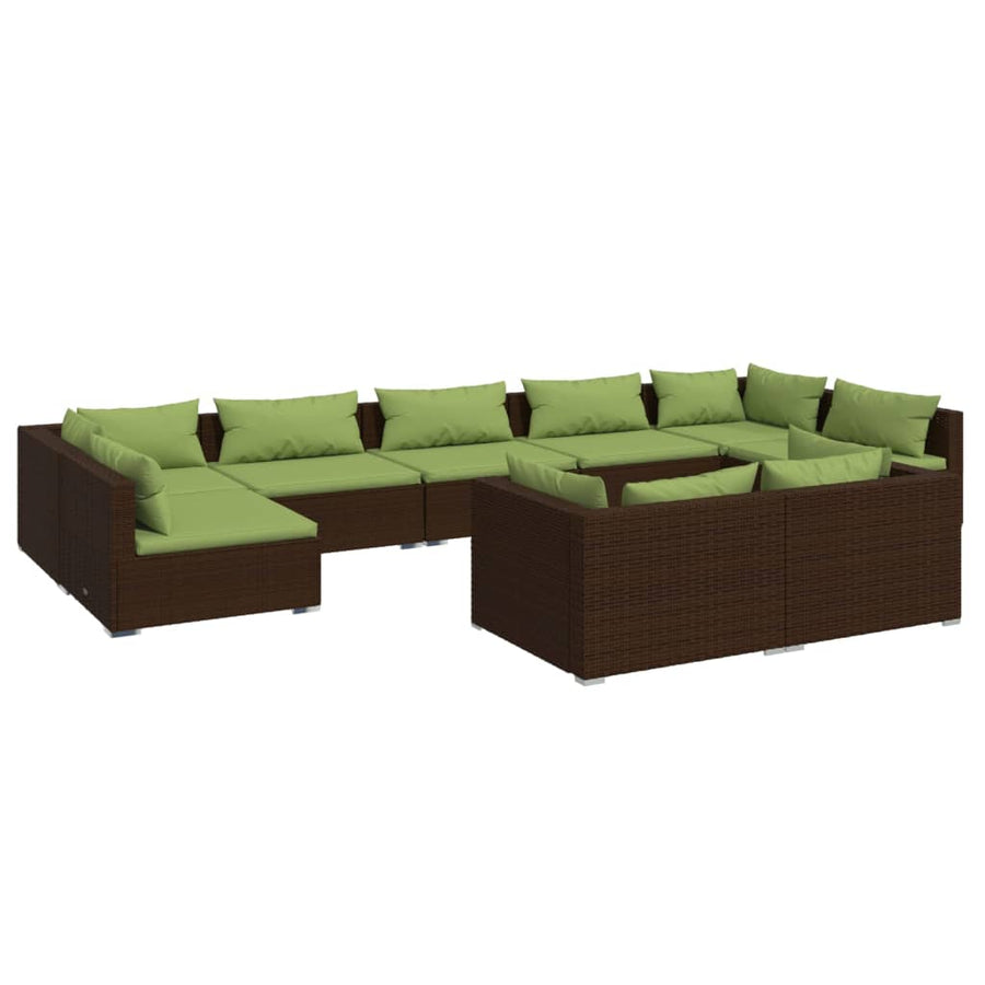 9-Delige Loungeset Met Kussens Poly Rattan 1