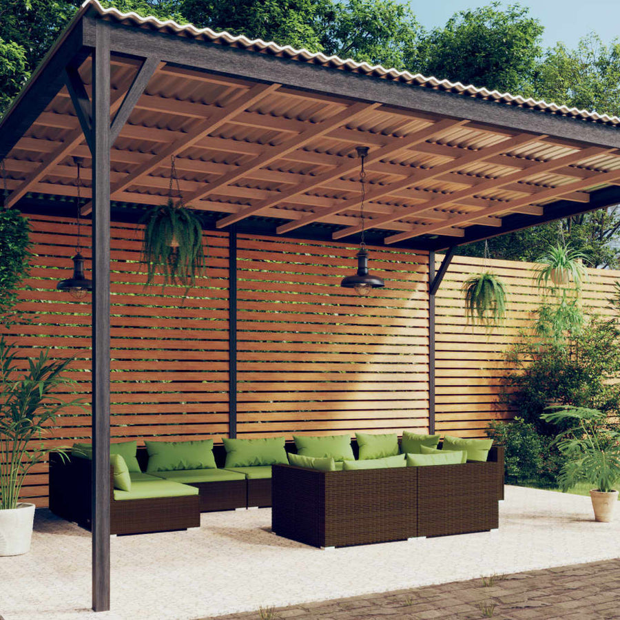 9-Delige Loungeset Met Kussens Poly Rattan 1