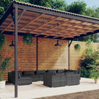 9-piece Loungeset with cushions poly rattan grey