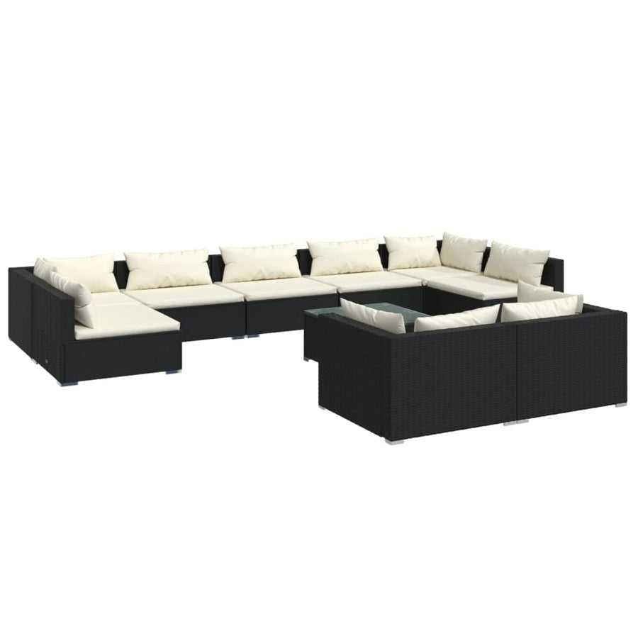 10-Delige Loungeset Met Kussens Poly Rattan 1