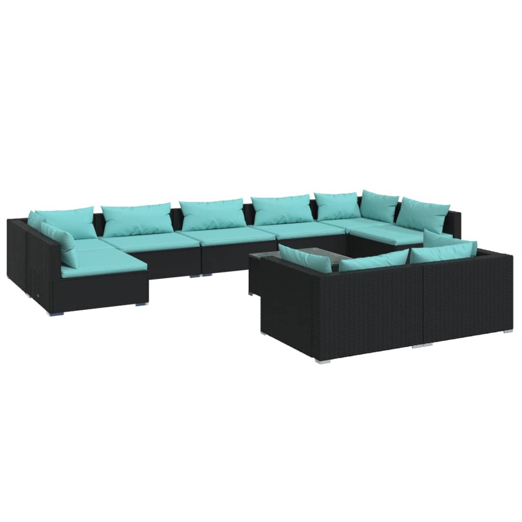 10-Delige Loungeset Met Kussens Poly Rattan 1