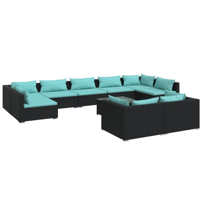 10-Delige Loungeset Met Kussens Poly Rattan 1