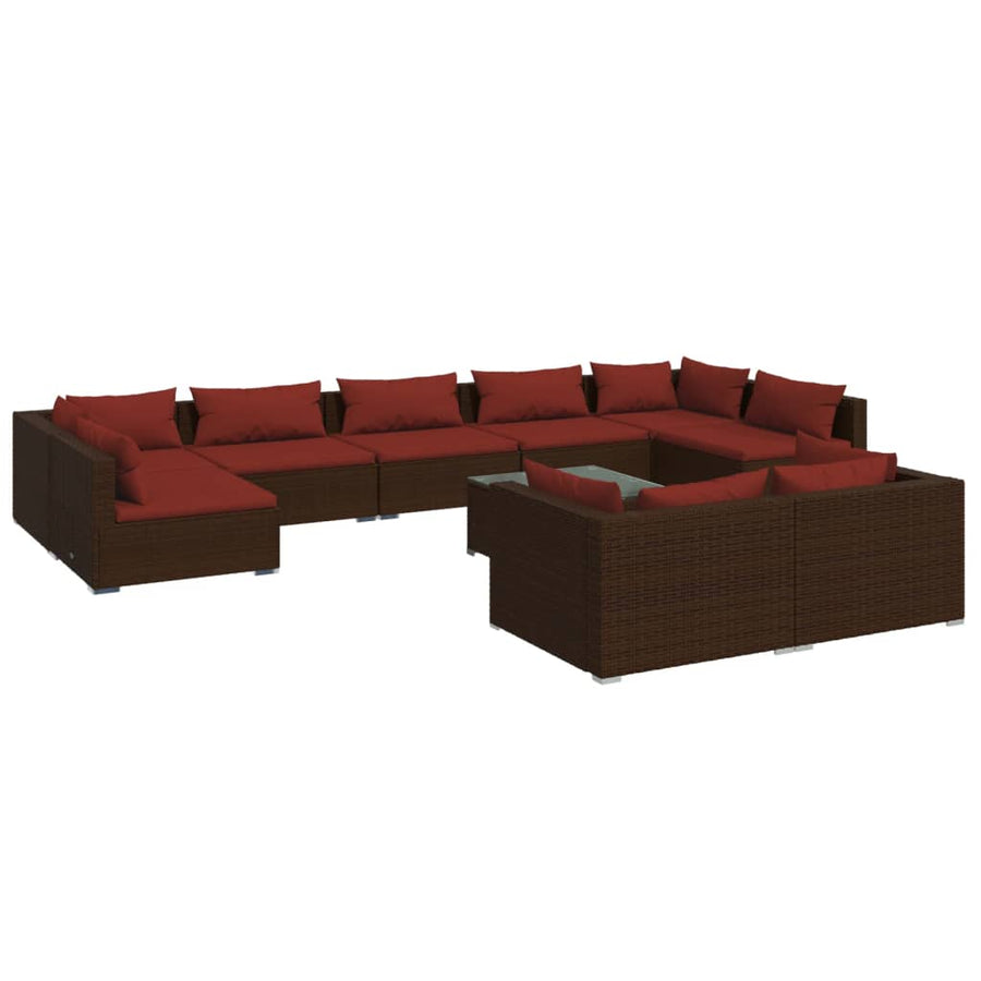 10-Delige Loungeset Met Kussens Poly Rattan 1