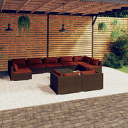Loungeset 10-delig poly rattan bruin