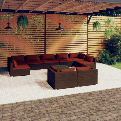 10-Delige Loungeset Met Kussens Poly Rattan 1