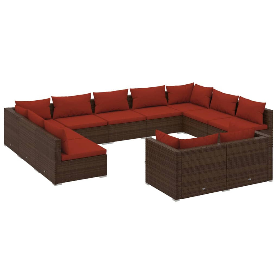 1 Loungeset Met Kussens Poly Rattan 1