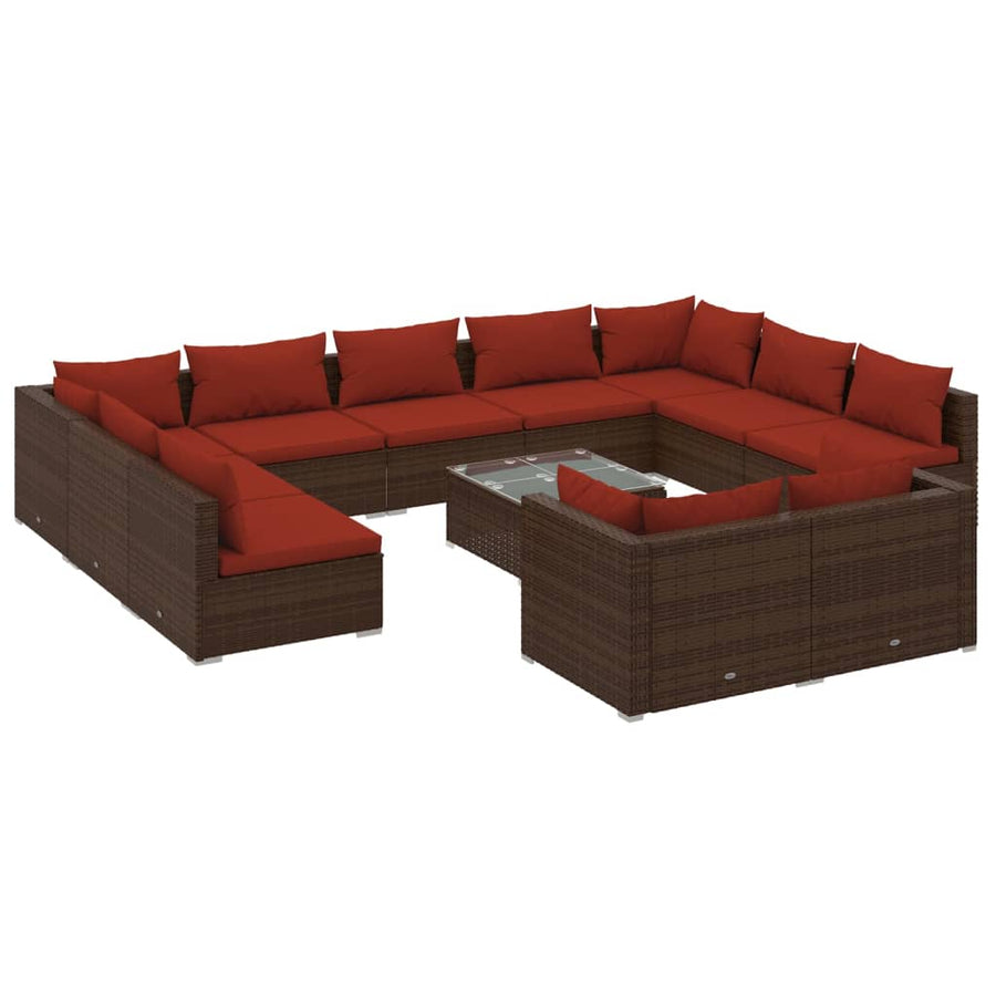 12-Delige Loungeset Met Kussens Poly Rattan 1