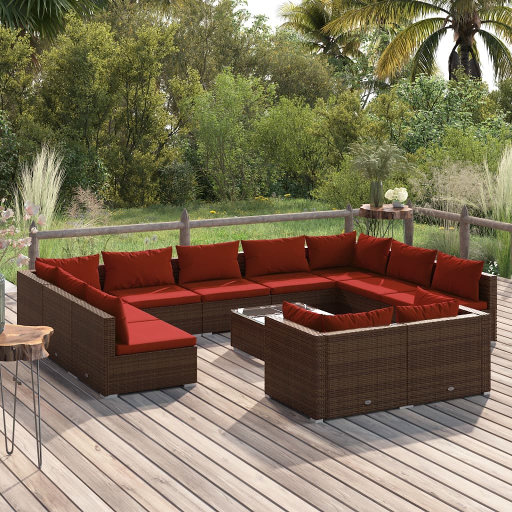 12-Delige Loungeset Met Kussens Poly Rattan 1