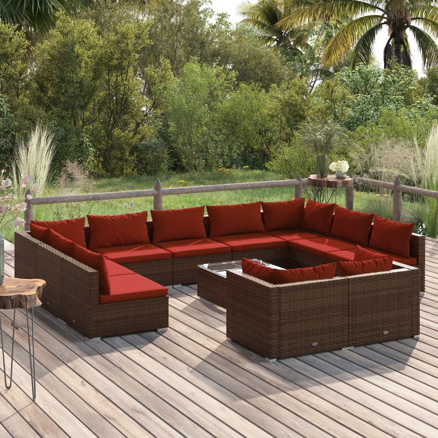 12-Delige Loungeset Met Kussens Poly Rattan 1