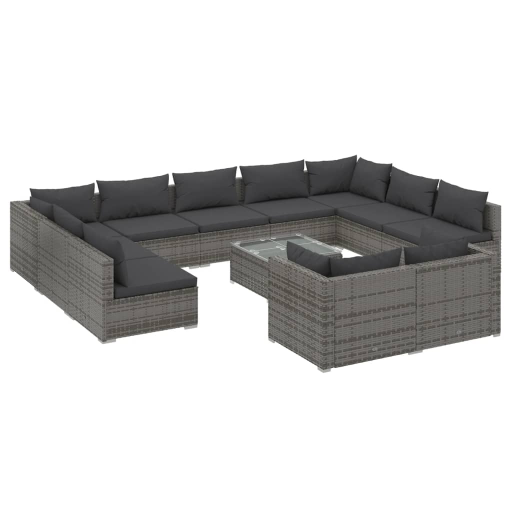 12-Delige Loungeset Met Kussens Poly Rattan 1