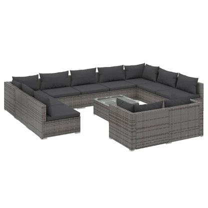 12-Delige Loungeset Met Kussens Poly Rattan 1