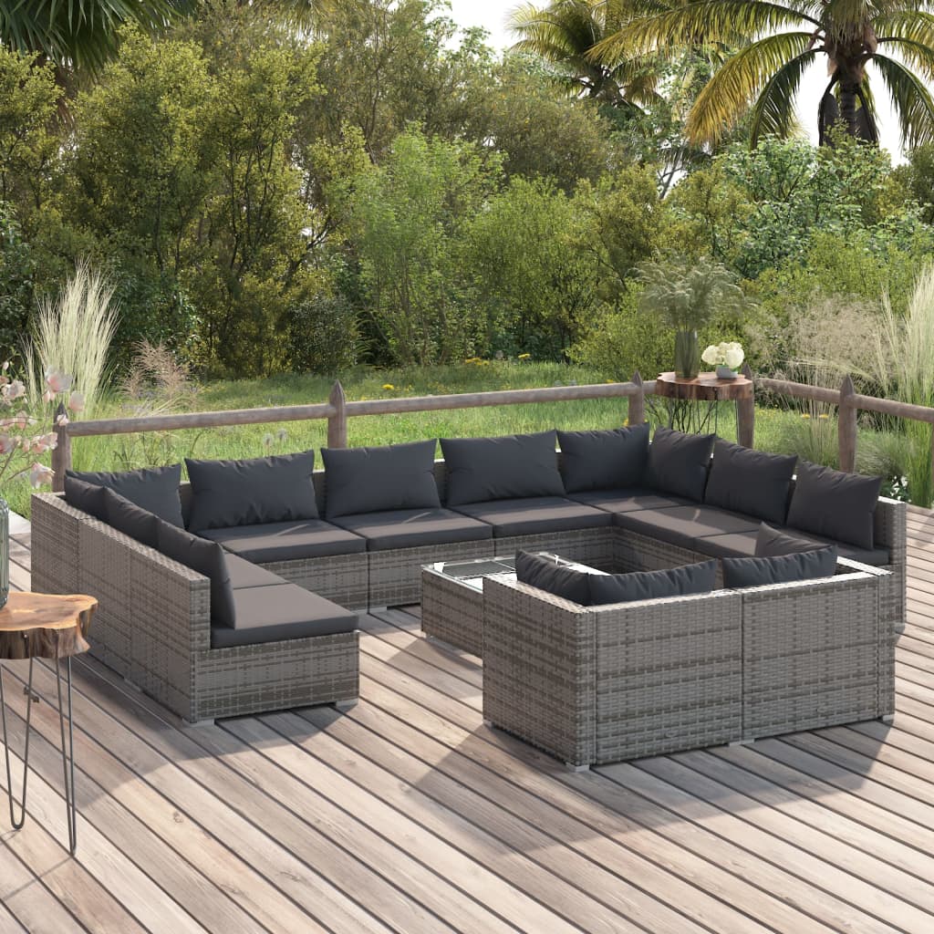 12-Delige Loungeset Met Kussens Poly Rattan 1