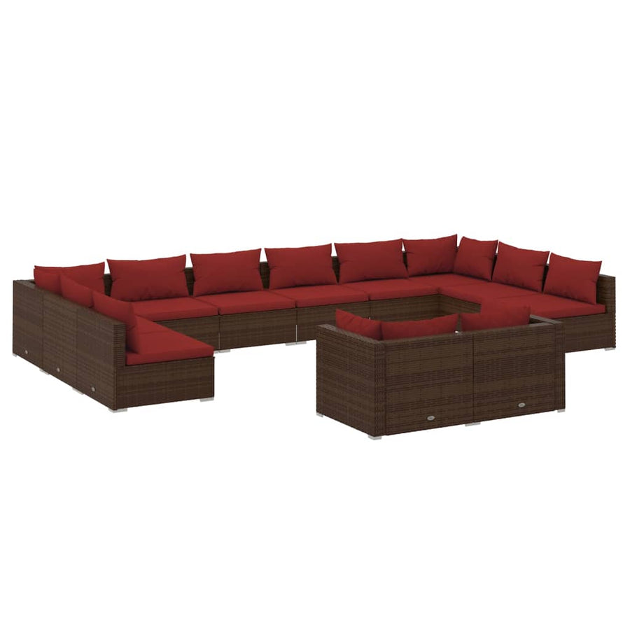 12-Delige Loungeset Met Kussens Poly Rattan 1