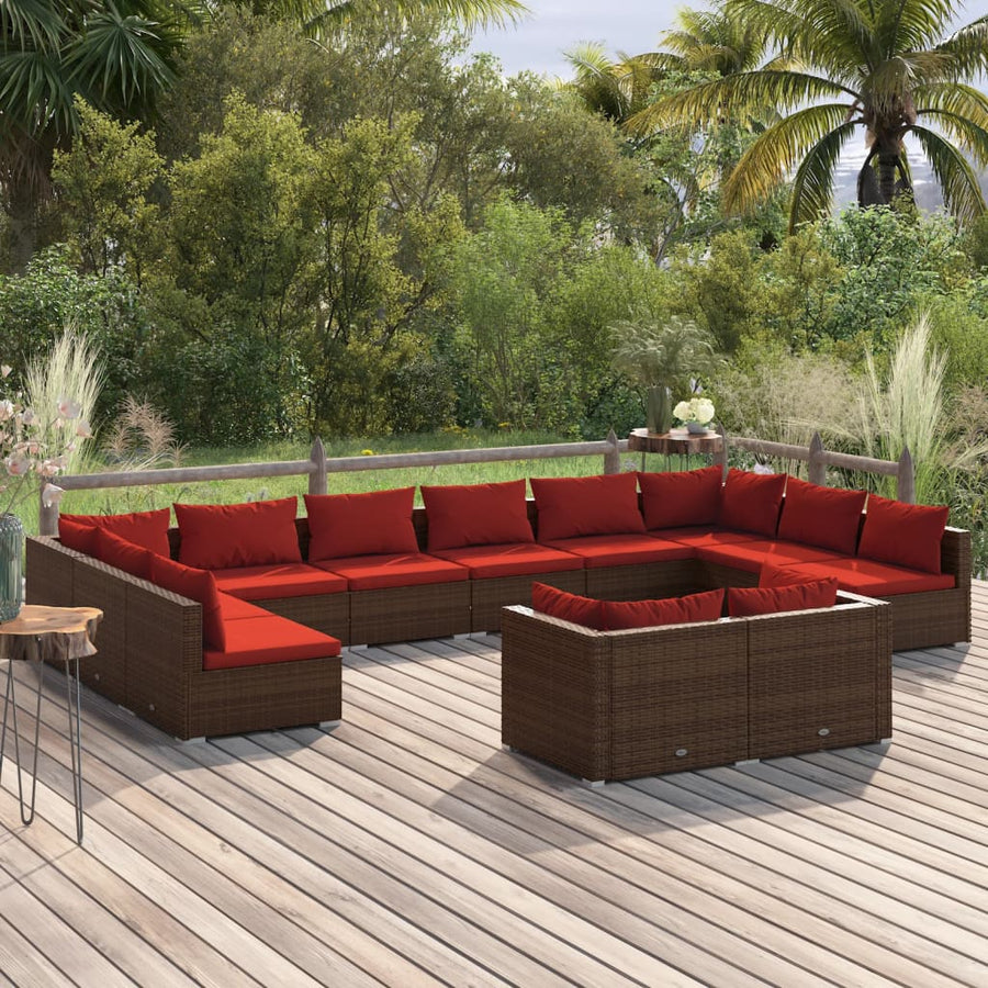 12-Delige Loungeset Met Kussens Poly Rattan 1