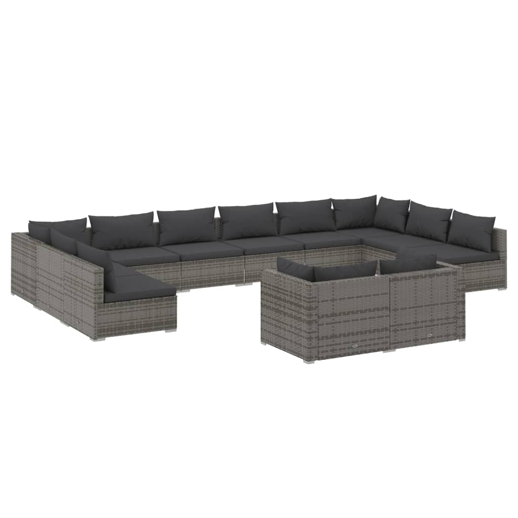 12-Delige Loungeset Met Kussens Poly Rattan 1