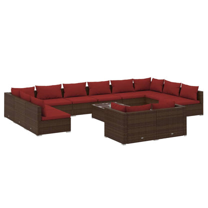 13-Delige Loungeset Met Kussens Poly Rattan 1