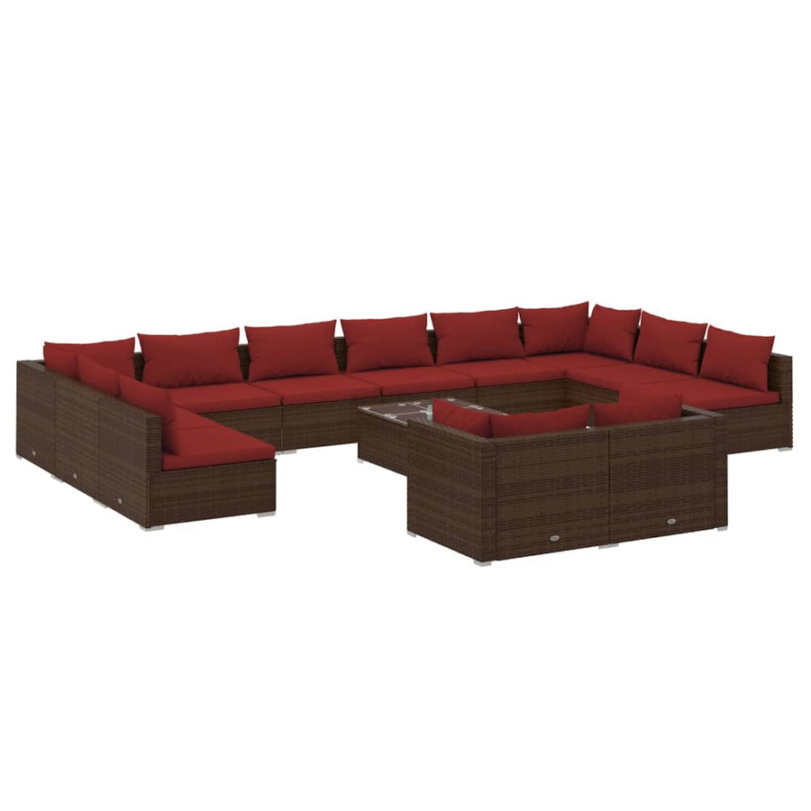 13-Delige Loungeset Met Kussens Poly Rattan 1
