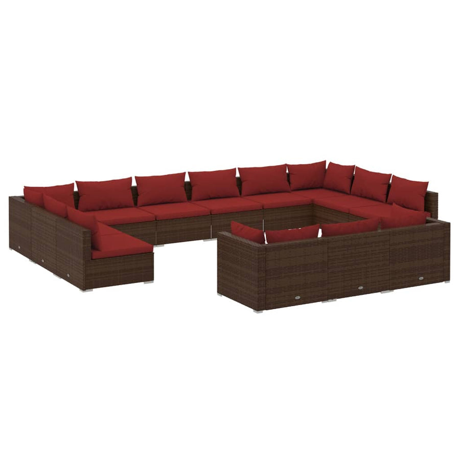13-Delige Loungeset Met Kussens Poly Rattan 1