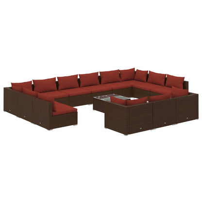 14-Delige Loungeset Met Kussens Poly Rattan 1