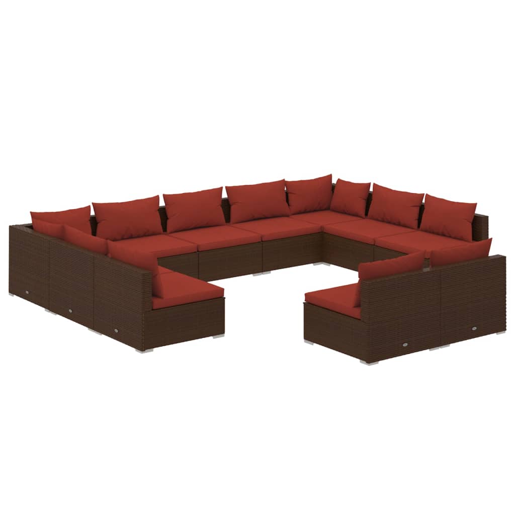 1 Loungeset Met Kussens Poly Rattan 1