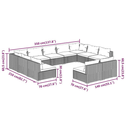 1 Loungeset Met Kussens Poly Rattan 1