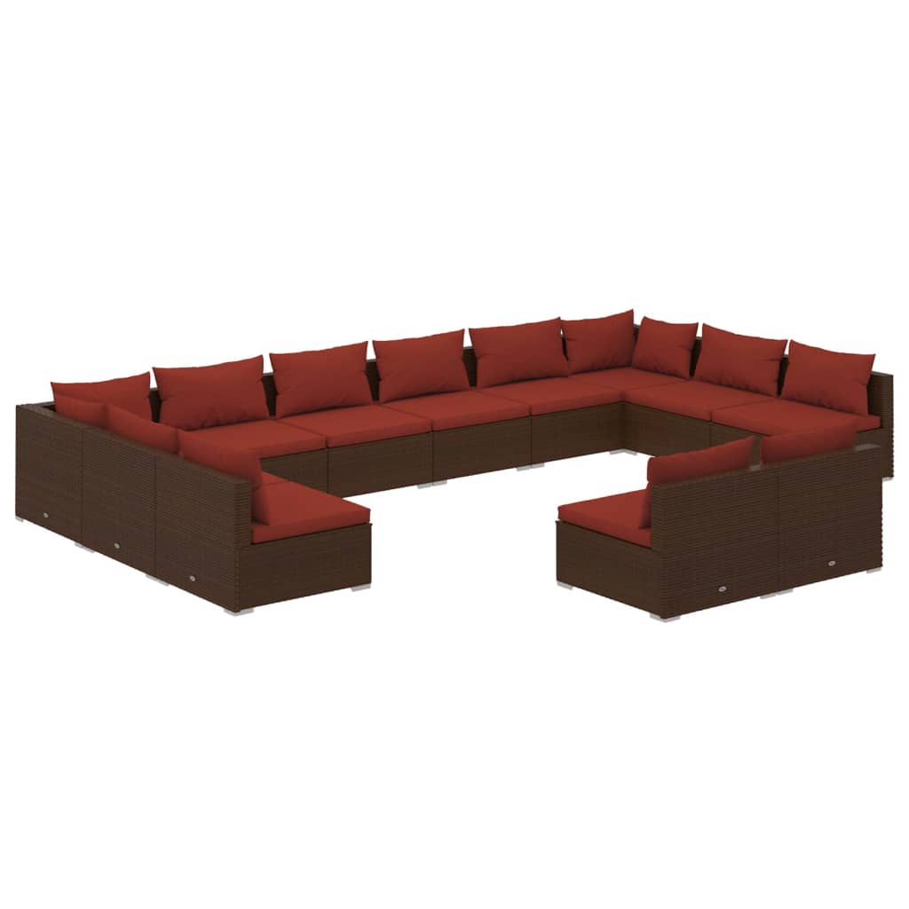 12-Delige Loungeset Met Kussens Poly Rattan 1