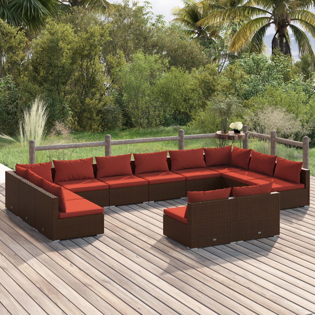 12-Delige Loungeset Met Kussens Poly Rattan 1