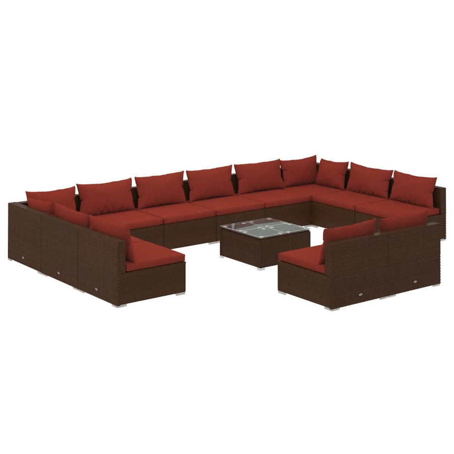 13-Delige Loungeset Met Kussens Poly Rattan 1