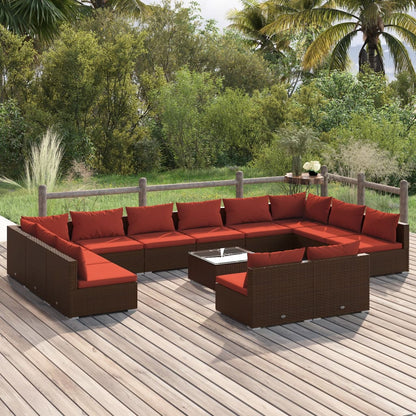 13-Delige Loungeset Met Kussens Poly Rattan 1