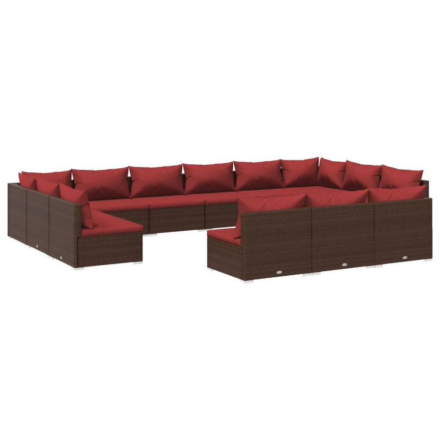 13-Delige Loungeset Met Kussens Poly Rattan 1