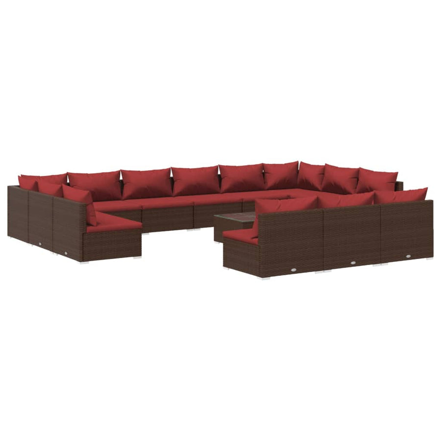 14-Delige Loungeset Met Kussens Poly Rattan 1