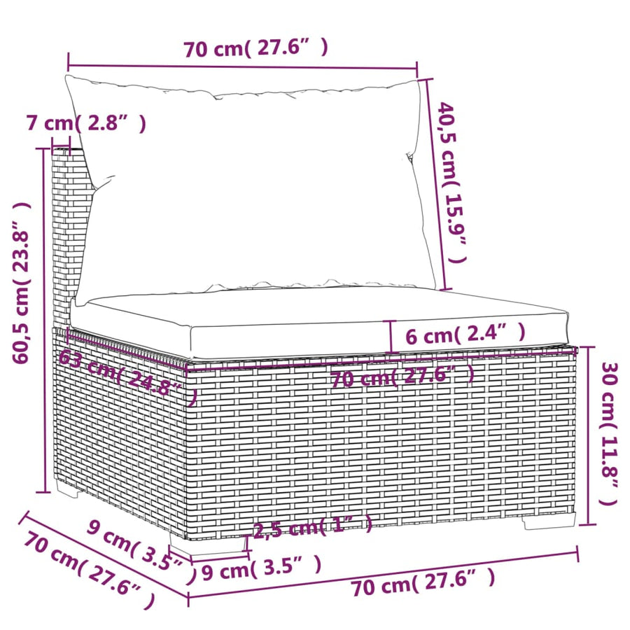 14-Delige Loungeset Met Kussens Poly Rattan 1