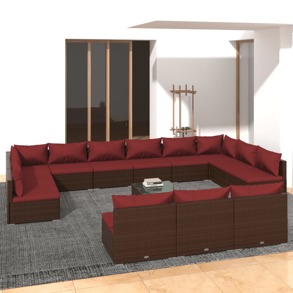 14-Delige Loungeset Met Kussens Poly Rattan 1