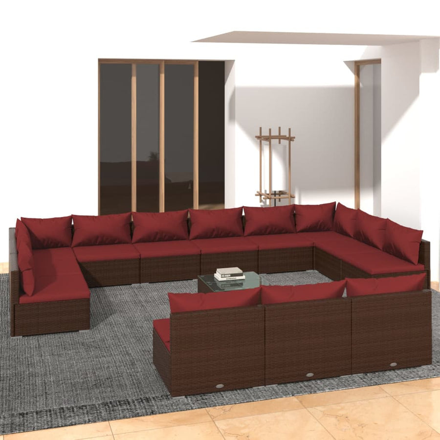 14-Delige Loungeset Met Kussens Poly Rattan 1