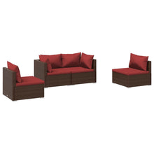 4-Delige Loungeset Met Kussens Poly Rattan 1