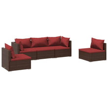 5-Delige Loungeset Met Kussens Poly Rattan 1