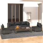 Loungeset poly rattan 5-delig grijs