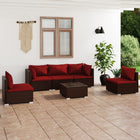 Loungeset 6-delig poly rattan bruin