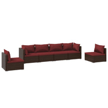 6-Delige Loungeset Met Kussens Poly Rattan 1