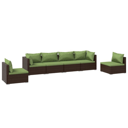 6-Delige Loungeset Met Kussens Poly Rattan 1