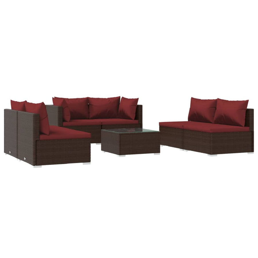 7-Delige Loungeset Met Kussens Poly Rattan 1